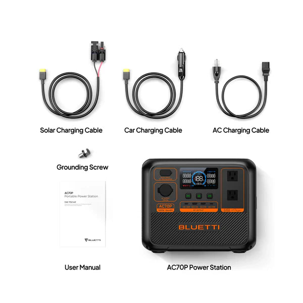 BLUETTI AC70P Portable Power Station | 1000W 864Wh